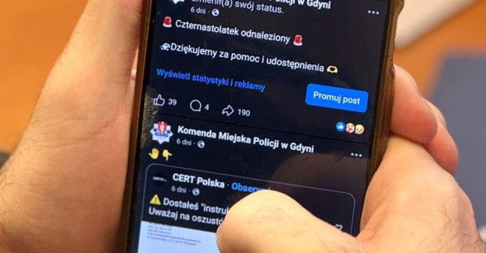 zdjęcie: Szybkie odnalezienie nastolatka w Gdyni. Rodzice dziękują policjantom / fot. KMP w Gdyni