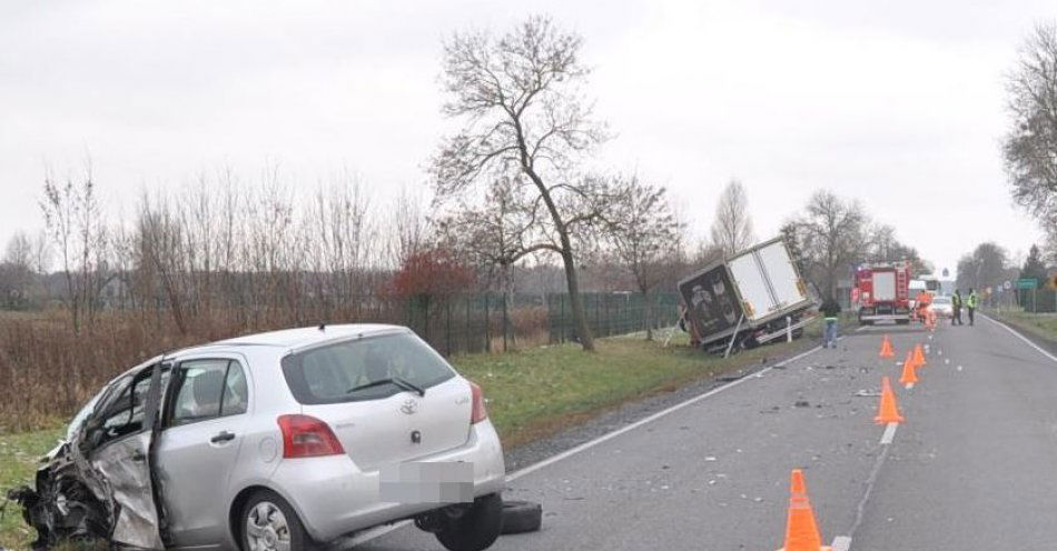 zdjęcie: Czołowe zderzenie dwóch pojazdów w Leokadiowie / fot. KPP Puławy