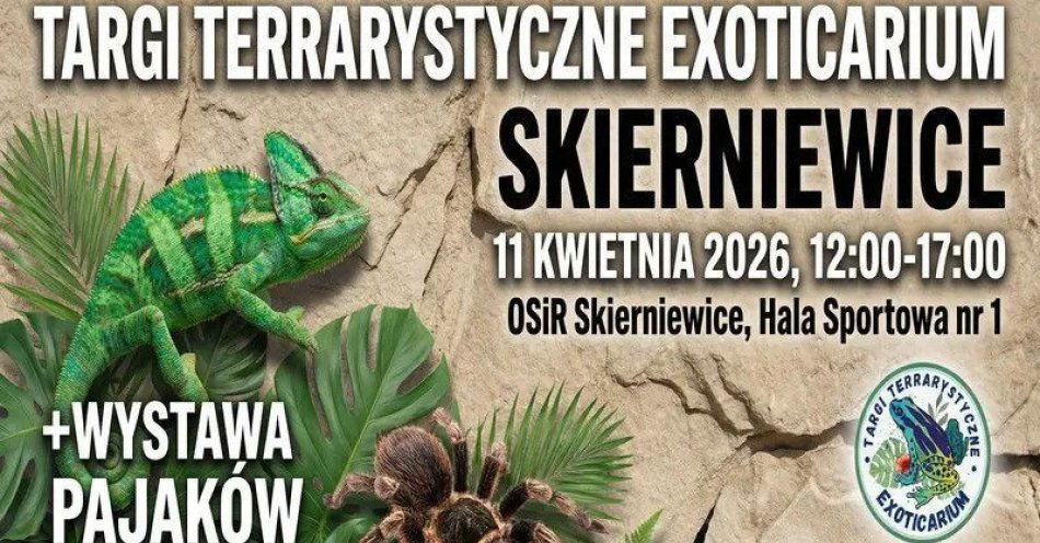 zdjęcie: Targi Terrarystyczne Exoticarium w Skierniewicach! + Wystawa Pająków / kupbilecik24.pl / Targi Terrarystyczne Exoticarium w Skierniewicach! + Wystawa Pająków