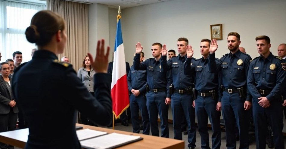 zdjęcie: Trójka nowych policjantów złożyła ślubowanie w Złotoryi / TM/ przykładowa ilustracja