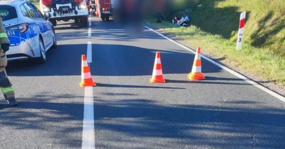 zdjęcie: Tragiczny wypadek motocyklisty / fot. KPP w Mrągowie