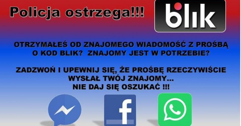 zdjęcie: Oszustwa metodą „na Blik”. Zachowajmy ostrożność! / fot. KMP Zamość