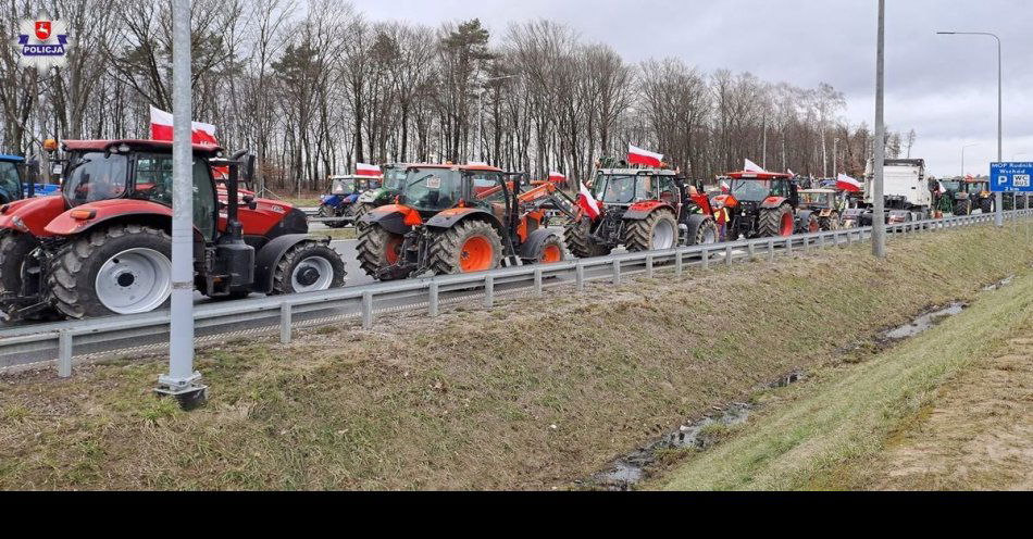 zdjęcie: Utrudnienia w ruchu w związku z protestem rolników! / fot. KPP Hrubieszów