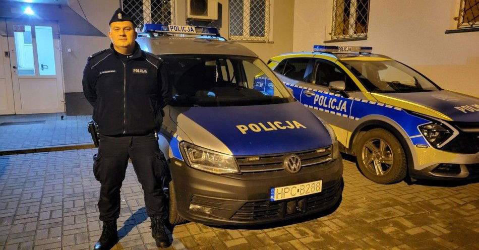 zdjęcie: Policjant eskortował auto z poparzoną dziewczynką / fot. KPP w Golubiu-Dobrzyniu