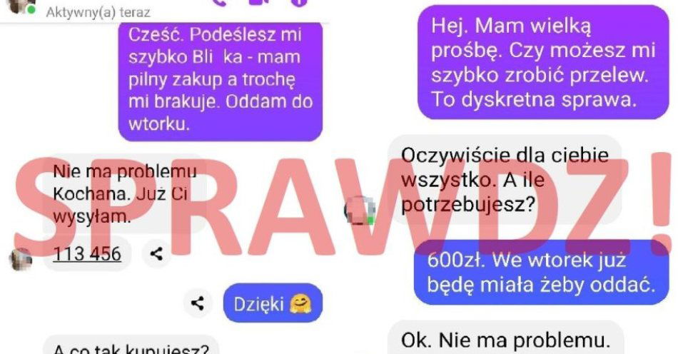 zdjęcie: Przelew? BLIK? Zawsze potwierdź zanim wyślesz! / fot. KPP w Lipnie