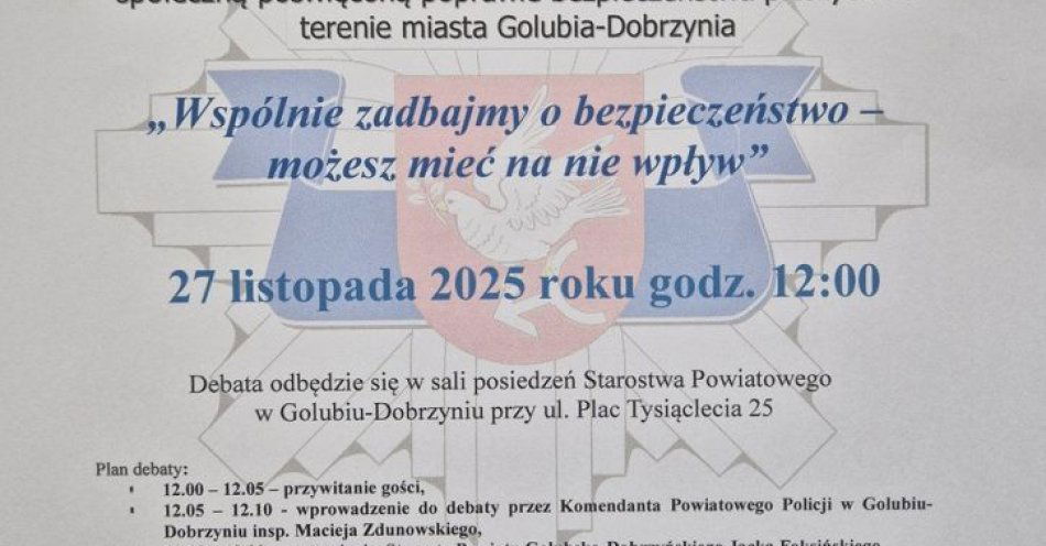 zdjęcie: Debata o bezpieczeństwie pieszych w Golubiu-Dobrzyniu / fot. KPP w Golubiu-Dobrzyniu