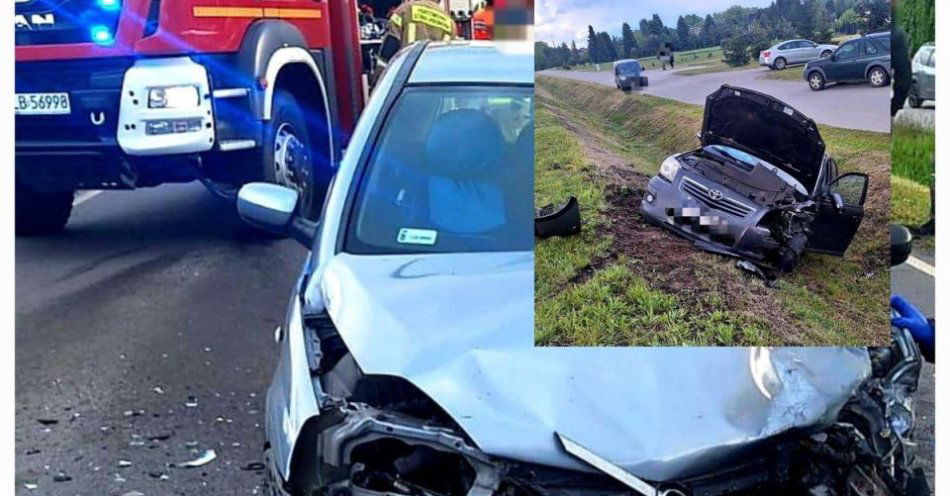 zdjęcie: Zderzenie trzech samochodów osobowych w Szczekarkowie - apelujemy o uwagę na drodze! / fot. KPP Lubartów