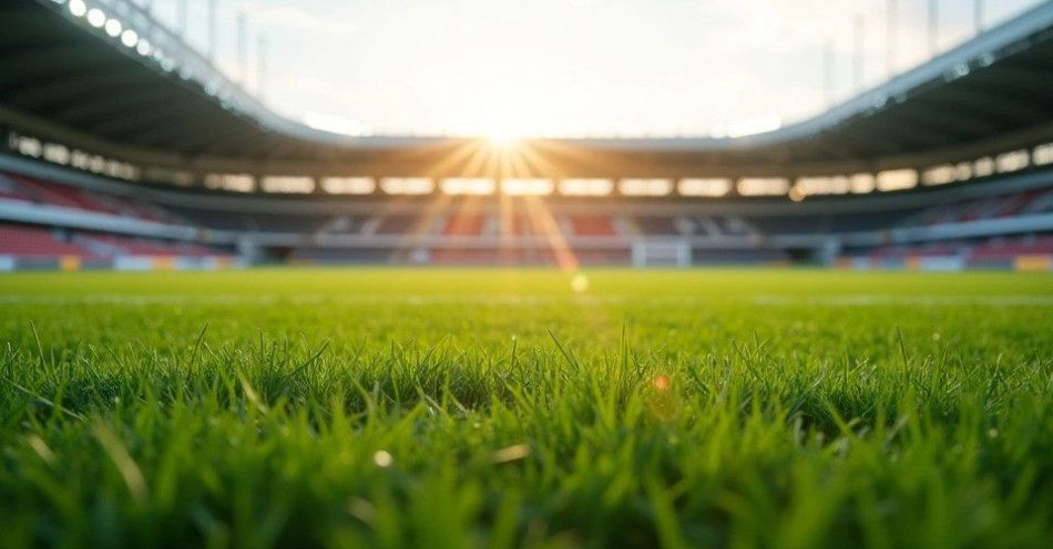 zdjęcie: Kluby i infrastruktura sportowa w Miastku - lokalne talenty i wydarzenia / Boisko sportowe w polskim mieście, zielona trawa, poranne światło /TMAI