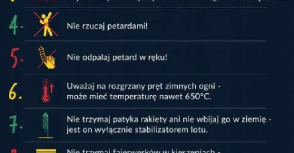 zdjęcie: Jak bezpiecznie korzystać z fajerwerków w Sylwestra / fot. KP Metra Warszawskiego