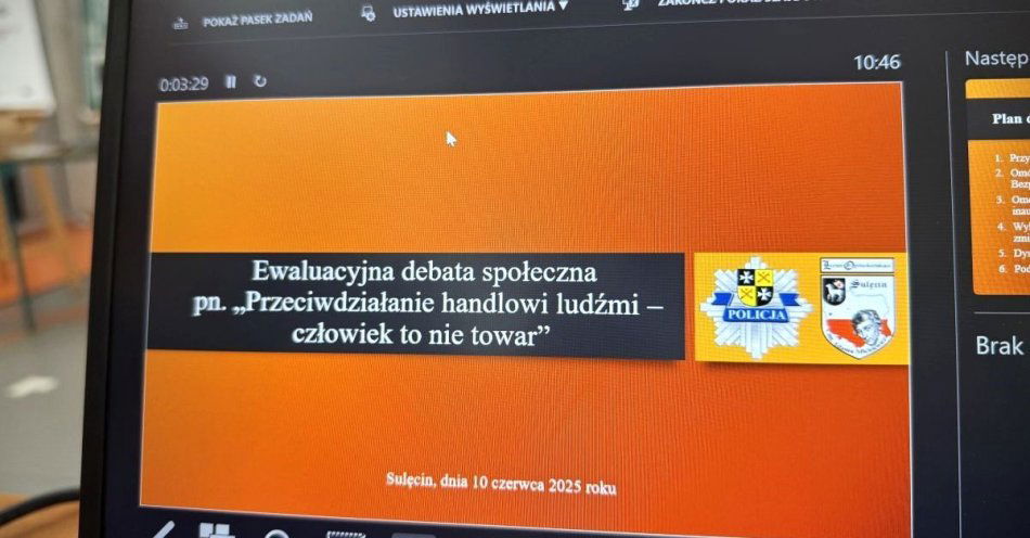 zdjęcie: Człowiek to nie towar - policjanci debatowali z młodzieżą na temat przestępstwa handlu ludźmi / fot. KPP Sulęcin