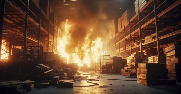 Pożar w magazynie farb i lakierów na ul. Witosa