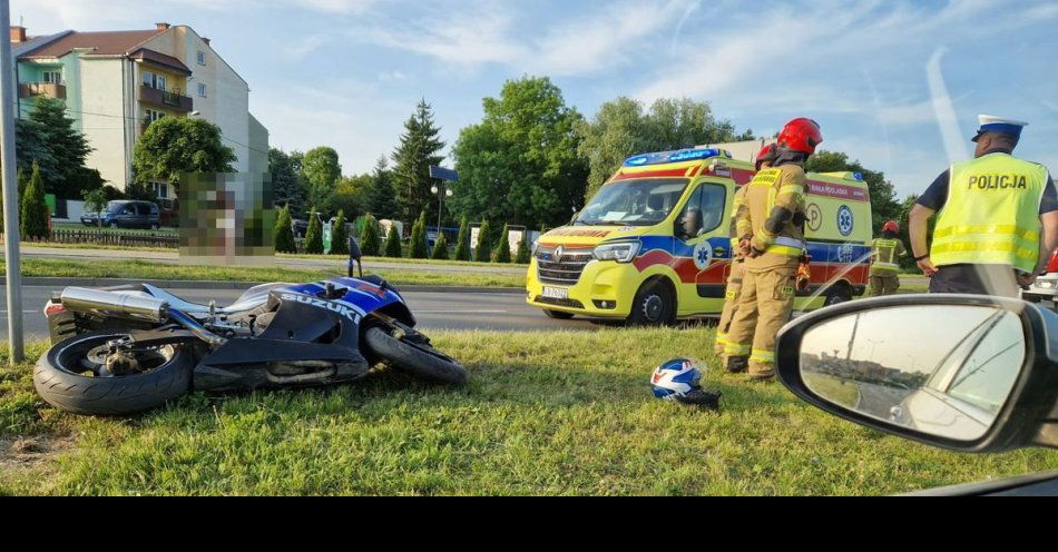 zdjęcie: Wypadek z udziałem motocyklisty / fot. KPP Parczew