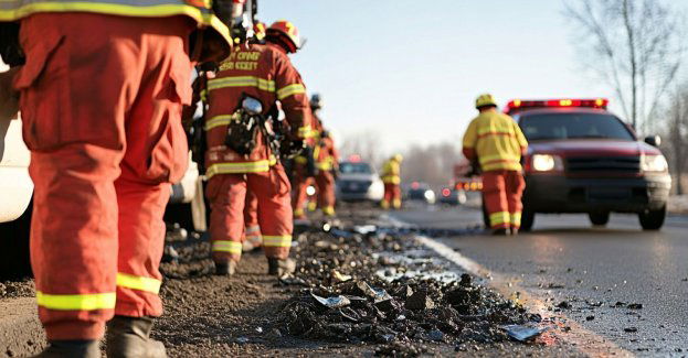 Obwodnica zablokowana po wypadku z udziałem busa; na jezdni butle z gazem