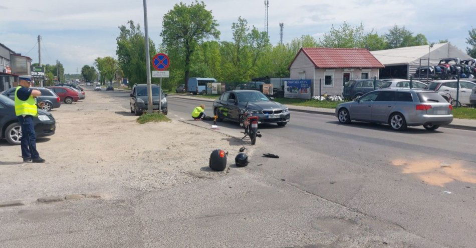 zdjęcie: Wypadek z udziałem motorowerzysty / fot. KPP Tomaszów Lubelski