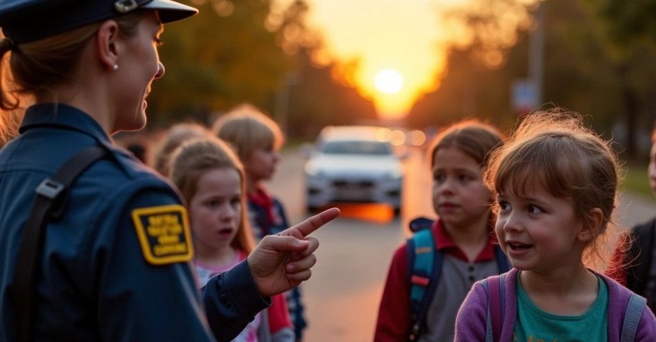 zdjęcie: Dzielnicowa uczy dzieci bezpiecznych zachowań na drodze / TM/ przykładowa ilustracja