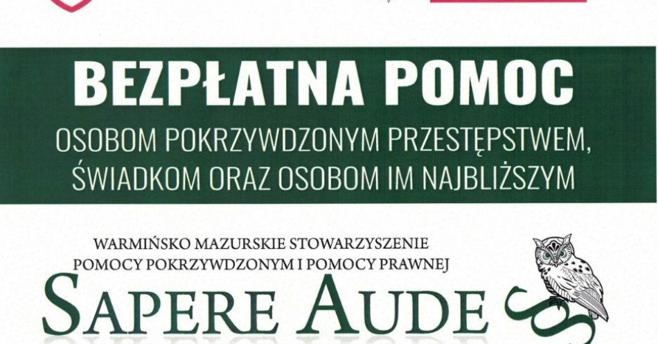 zdjęcie: Skorzystaj z bezpłatnej pomocy Okręgowego Ośrodka Pomocy Pokrzywdzonym Przestępstwem w Olsztynie / fot. KPP w Nowym Mieście Lubawskim