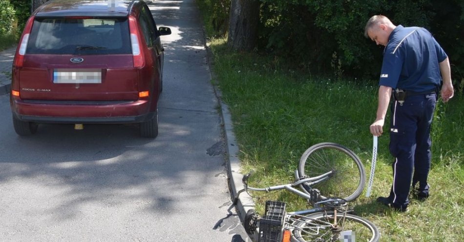 zdjęcie: Wypadek z udziałem rowerzysty / fot. KPP Janów Lubelski