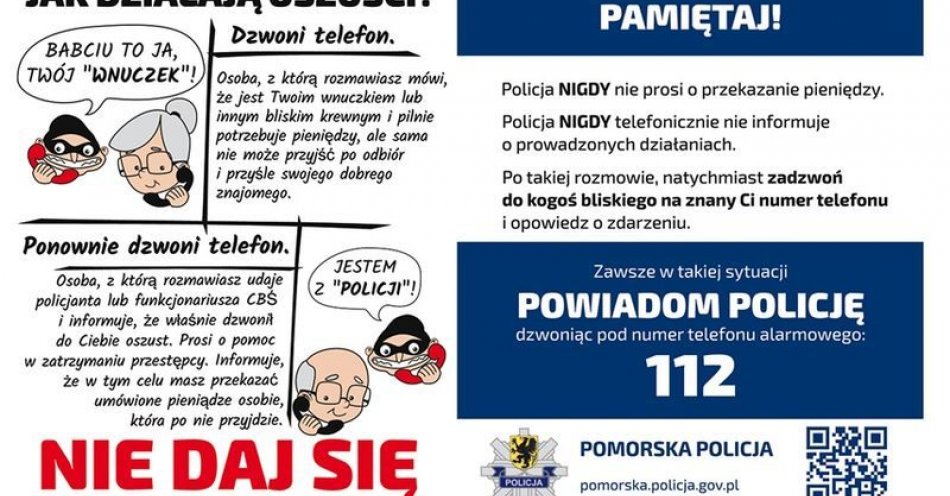 zdjęcie: 77-latka przekazała fałszywemu policjantowi 43 tys. złotych. / fot. KPP w Malborku