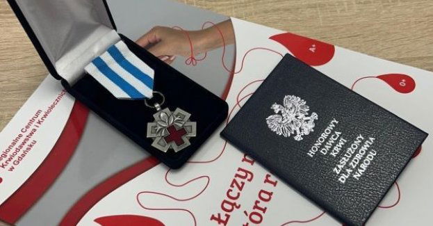 Policjant z Gdyni wyróżniony za oddawanie krwi