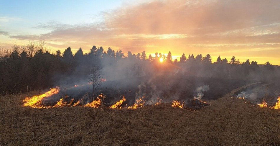 zdjęcie: Wiosenne wypalanie traw zagraża życiu i środowisku / fot. KMP w Krośnie