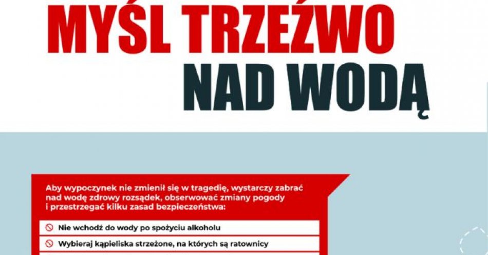 zdjęcie: Myśl trzeźwo nad wodą / fot. KPP w Wyszkowie