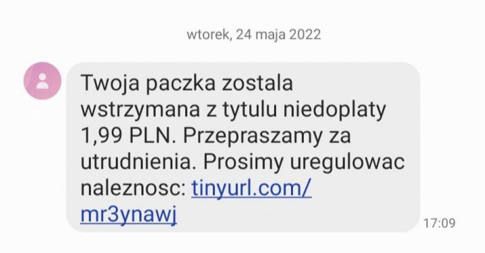 zdjęcie: Dostałeś wiadomość z prośbą o dopłatę do przesyłki? Uważaj, to oszustwo! / fot. KPP w Jaworze