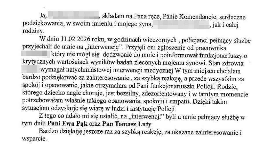 zdjęcie: Policjanci z Chełma dotarli do matki z pilnymi wynikami badań / fot. KMP Chełm