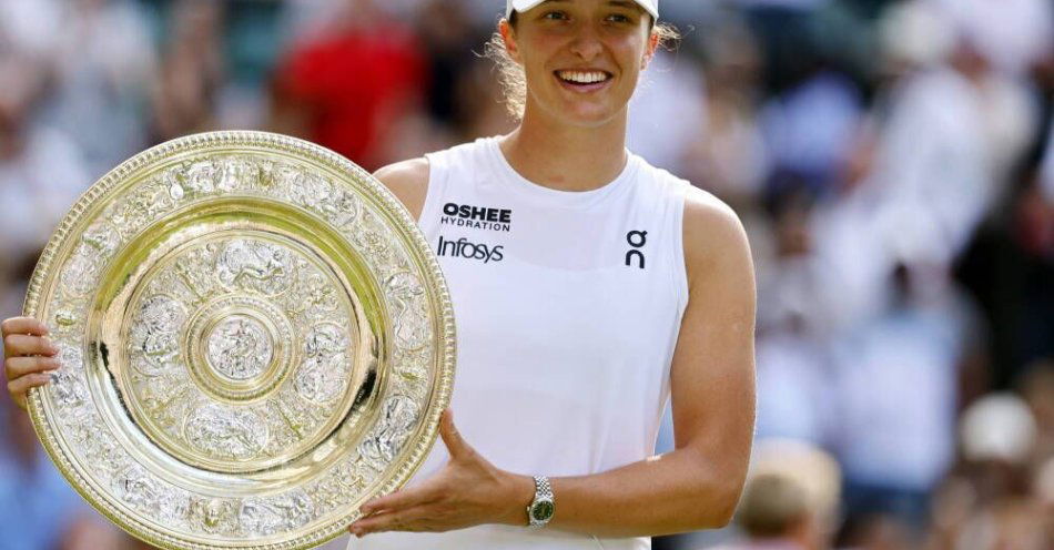 zdjęcie: Iga Świątek triumfatorką Wimbledonu po wygranej w finale z Amerykanką Anisimovą / fot. PAP