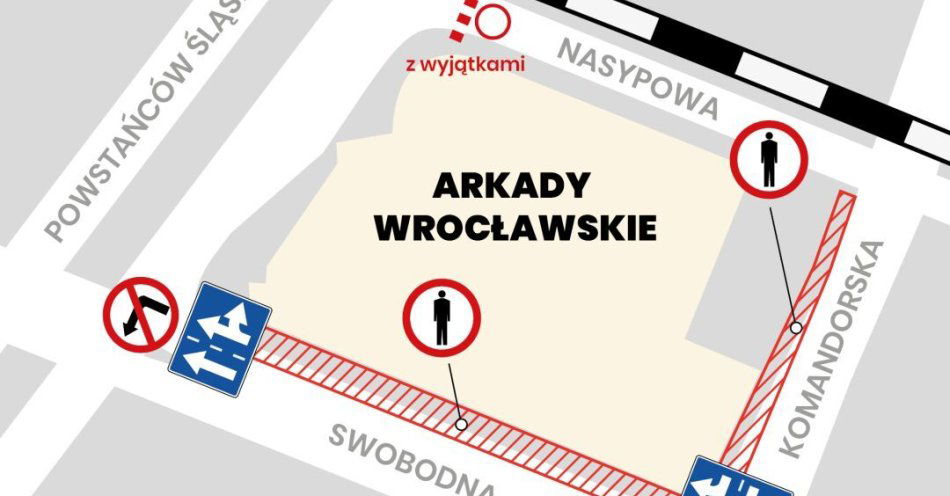 zdjęcie: Zmiany w organizacji ruchu w związku z rozbiórką Arkad Wrocławskich / fot. nadesłane