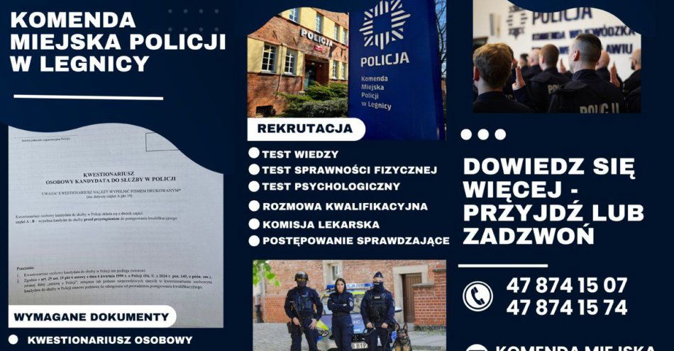 zdjęcie: Czekasz na wyniki matury? Nie zwlekaj, zacznij służbę w Policji już dziś! / fot. KMP w Legnicy