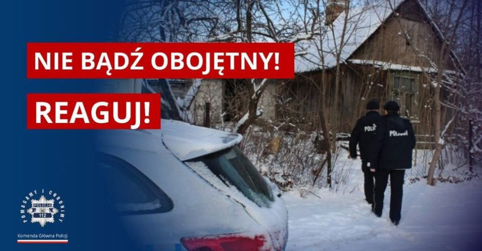zdjęcie: Niskie temperatury zagrażają życiu Reaguj i pomóż potrzebującym / fot. KPP Złotów