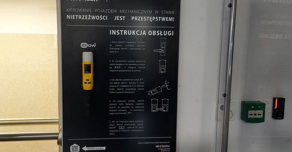 zdjęcie: Sprawdź trzeźwość samodzielnie w koluszkowskiej komendzie / fot. KPP łódzkiego wschodniego