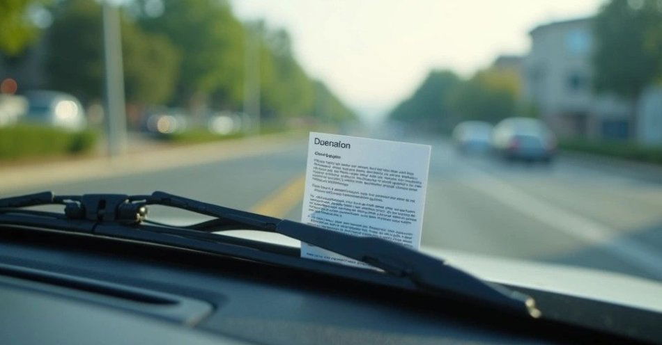 zdjęcie: Uważaj na wycieraczki! Nie daj się nabrać na kod QR / Ulotka z kodem QR za wycieraczka samochodu /TMAI