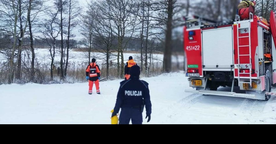 zdjęcie: Uwaga na kruchy lód! / fot. KPP w Gołdapi