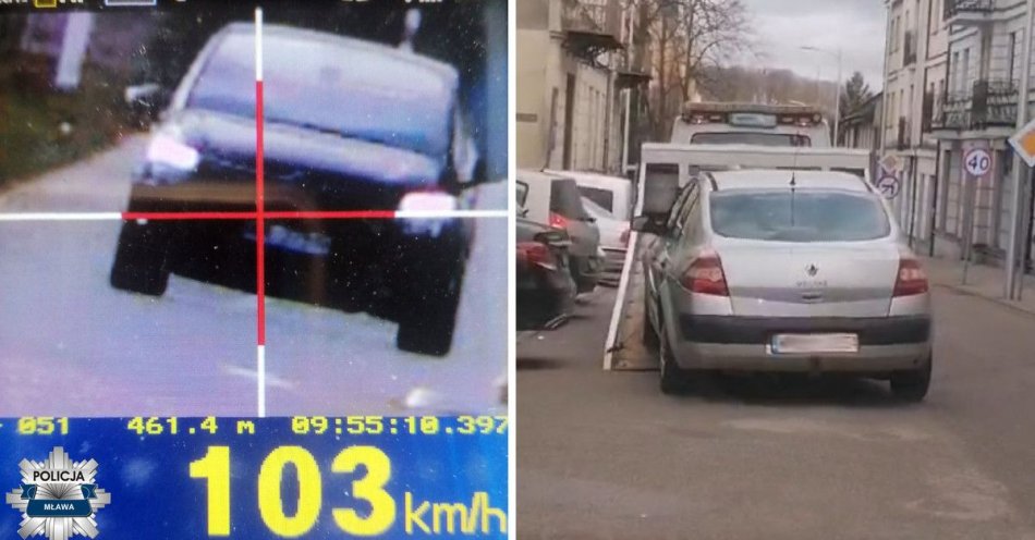 zdjęcie: Kierowcy zatrzymani przez grupę SPEED za jazdę pod prąd i przekraczanie prędkości o ponad 50 km/h w terenie zabudowanym / fot. KPP w Mławie