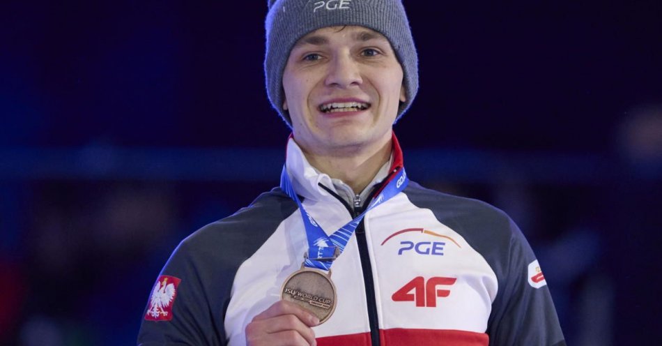 zdjęcie: PŚ w short tracku - Łukasz Kuczyński trzeci na 500 m w Gdańsku / fot. PAP