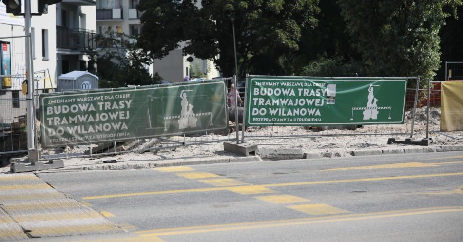 zdjęcie: Opóźnienie na budowie tramwaju na Wilanów / fot. PAP