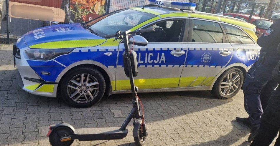 zdjęcie: Poszukiwany zatrzymany na hulajnodze elektrycznej / fot. KPP Środa Wielkopolska