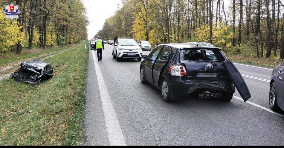 zdjęcie: Niedostosowanie prędkości oraz niezachowanie bezpiecznej odległości przyczyną dwóch zdarzeń w Łopienniku Nadrzecznym / fot. KPP Krasnystaw