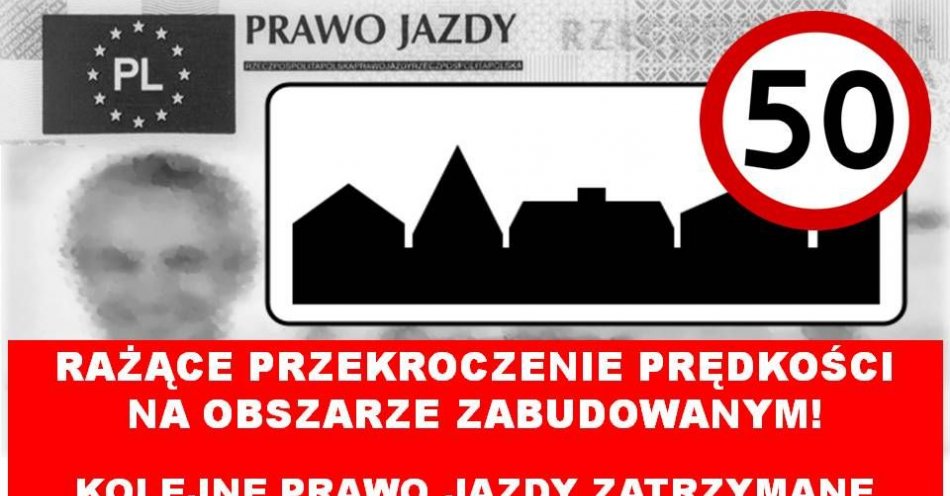 zdjęcie: Przekroczył dozwoloną prędkość o 71 km/h w terenie zabudowanym / fot. KPP w Gostyninie