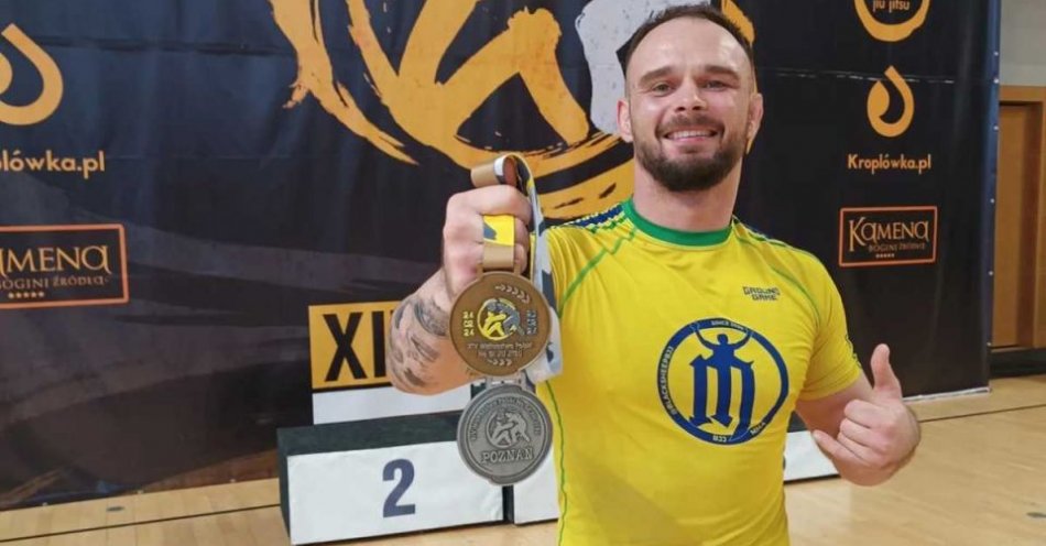 zdjęcie: Radomski policjant kolejny raz na podium zawodów w Jiu Jitsu / fot. KMP w Radomiu