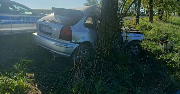 Uderzył w drzewo, może mówić o dużym szczęściu