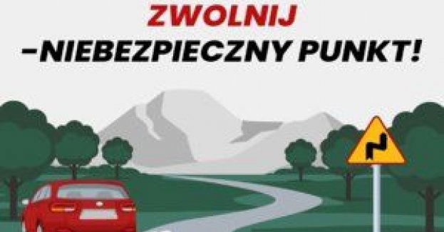 Zwolnij - niebezpieczny punkt