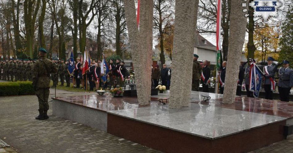 zdjęcie: Olesno świętowało 107. rocznicę odzyskania niepodległości / fot. KPP Olesno