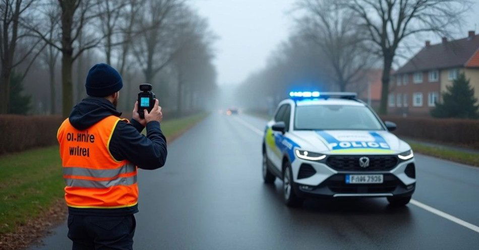 zdjęcie: 56 wykroczeń podczas akcji Prędkość na lublinieckich drogach / Radiowóz policyjny na drodze w okolicy Lublińca /TMAI
