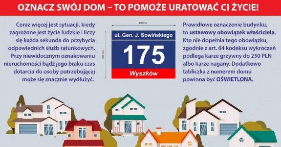 zdjęcie: Oznacz swój dom i pozwól służbom dotrzeć na czas! / fot. KPP w Wyszkowie