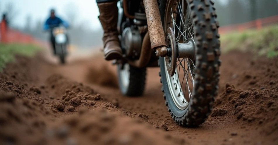 zdjęcie: TŻ Ostrovia pokonała PSŻ Poznań 56:34 w inauguracji Metalkas 2. Ekstraligi / Motocykl żużlowy na błotnym torze