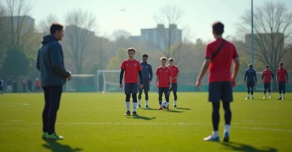 zdjęcie: Młodzieżowe boiska napędzają sport w Tomaszowie Lubelskim / Młodzieżowa drużyna piłkarska podczas treningu na boisku trawiastym /TMAI