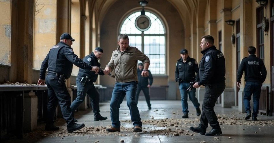 zdjęcie: Zniszczył zabytkowe drzwi na dworcu PKP zatrzymany przez policję / TM/ przykładowa ilustracja