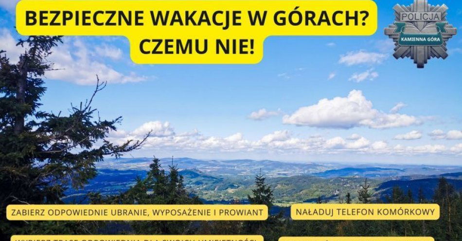 zdjęcie: Bezpiecznie w góry? Łapcie wskazówki / fot. KPP w Kamiennej Górze